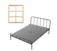 VEVOR Tableros de Cama para Debajo del Colchón, Tamaño Queen (148 x 201 cm), Tablero de Bunkie, 4 Piezas, Marco de Madera con Tejido Oxford 200D, Resistente a la Humedad, Soporte para Colchón, Gris