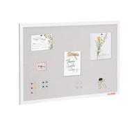 VEVOR Tablón de Anuncios de Corcho Blanco con Superficie de Lino 90 x 60 cm