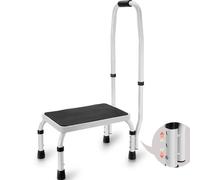 VEVOR Taburete con Escalón Carga de 150kg Taburete con Escalera de Acero 3 Alturas Ajustables con Asa Taburete Portátil Antideslizante para Niños Pequeños, Adultos, Oficina, Autocaravanas, Baño, Hogar