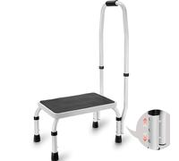 VEVOR Taburete con Escalón Carga de 150kg Taburete con Escalera de Acero 3 Alturas Ajustables con Asa Taburete Portátil Antideslizante para Niños Pequeños, Adultos, Oficina, Autocaravanas, Baño, Hogar