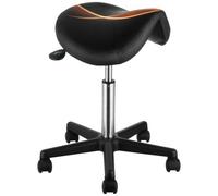 VEVOR Taburete de Oficina Carga 181 kg Taburete con Ruedas Rotación de 360° Altura Ajustable 51-71 cm Taburete Ergonómico con Sillín Cojín Grueso 39x45x6 cm Superficie de PU para Salón Oficina Clínica