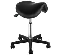 VEVOR Taburete de Oficina Carga 181 kg Taburete con Ruedas Rotación de 360° Altura Ajustable 51-71 cm Taburete Ergonómico con Sillín Cojín Grueso 39x45x6 cm Superficie de PU para Salón Oficina Clínica