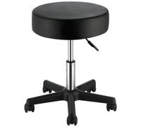 VEVOR Taburete de Oficina Carga de 181 kg Taburete con Ruedas Rotación de 360 ° Altura Ajustable de 46-60,5 cm Silla con Ruedas Cojín Grueso 10 cm Cubierto con Cuero de PU para Salón Clínica Oficina