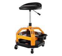 VEVOR Taburete de Taller con Ruedas, Asiento de Garaje Neumático Resistente con Carga de 136 kg, Altura Ajustable, 360°, para Garaje, Taller y Reparación de Automóviles, 470 x 470 x (650-810) mm