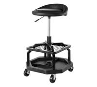 VEVOR Taburete de Taller con Ruedas, Asiento Neumático de Garaje con Capacidad de 136 kg, Altura Ajustable, Giratorio de 360° con Ruedas, para Reparación de Automóviles, 470 x 470 x (595-715) mm