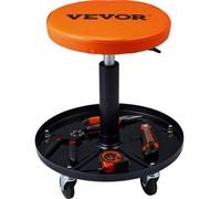 VEVOR Taburete de Taller Móvil Carga de 113,4 kg Taburete Mecánico con Ruedas Asiento de Taller Altura Ajustable con Bandeja de Herramientas Marco Resistente Cómodo Asiento Acolchado para Automóvil