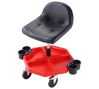 VEVOR Taburete de Taller Móvil Altura Ajustable de 41-53 cm Taburete de Mecánico con Ruedas Carga de 136 kg Asiento con Bandeja de Herramientas para Mantenimiento Reparación de Automóviles Garaje