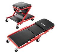 VEVOR Taburete Plegable para Garaje en Forma de Z, Capacidad de 136,1 kg, Bandeja para Herramientas 6 Ruedas, Asiento Acolchado, para Tumbarse o Sentarse para Garaje, Taller o Casa, 910 x 425 x 140 mm