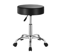 VEVOR Taburete Redondo Giratoria Altura Ajustable 55-71 cm Carga de 204kg, Negro