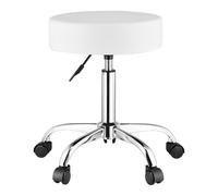 VEVOR Taburete Redondo Giratoria Altura Ajustable 55-71cm Carga de 204kg, Blanco