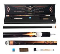 VEVOR Taco de Billar Americano 1 Pieza, 1473,2 mm/538 g, Fabricado en Arce Canadiense con Punta Multicapa, Anillo de Conexión ABS y Caja de Color, para Bar, Hogar, Oficina, Φ32 x Φ12,5 x 1485 mm