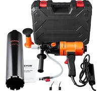 VEVOR Taladro de Diamante Diámetro de 8-10,2 cm Taladro de Mano para Hormigón Profundidad de 400mm Broca Diamantada 1500W 1100/2400 rpm con Extractor de Núcleos y Nivel Construcción de Hormigón Armado
