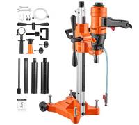 VEVOR Taladro de Núcleo Diámetro Máx. 200 mm Perforadora Manual de Diamante, Perforación para Hormigón, Ladrillo, 1500 W, 2 Velocidades 1000/2300 RPM, con 4 Brocas, en Húmedo y Seco, Kit de Accesorios