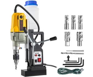 VEVOR Taladro Magnético 1100W Taladradora Magnético Profesional 11 kg 6 PCS Taladro de Núcleo Magnético Taladradora Magnético Profesional Taladro Magnético con Conexión al Cuello Base Magnética