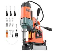 VEVOR Taladro Magnético de 1400 W, Diámetro de Perforación de 50 mm, Dirección Reversible, Velocidad de 0 a 850 RPM, Taladro Magnético con 6 Brocas para Bricolaje Industrial y Doméstico, Naranja