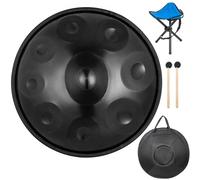 VEVOR Tambor de Lengua de Acero 22 Pulgadas 56 cm Handpan Drum con Menor 9 Notas con Bolso Libro de Música Mazos Puntas de Dedo Negro
