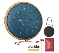 VEVOR Tambor de Lengüeta de Acero 305 mm 13 Notas, Tambor de Mano C Mayor con 2 Mazos y Bolsa de Transporte, Instrumento de Percusión, para Yoga, Meditación, Educación Musical de Principiantes, Azul