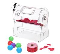 VEVOR Tambor de Lotería de Acrílico para Rifa Capacidad de 2500 Boletos o 100 Bolas Jaula de Juego de Bingo Transparente con 2 Llaves 308 x 310 mm para Votación, Evento, Fiesta, Sala de Estar