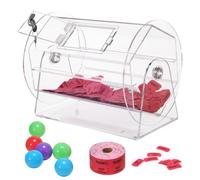 VEVOR Tambor de Lotería de Acrílico para Rifa Capacidad de 5000 Boletos o 200 Bolas Jaula de Juego de Bingo Transparente con 2 Llaves 410 x 320 mm para Votación, Evento, Fiesta, Sala de Estar