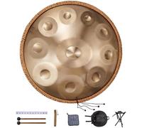 VEVOR Tambor de Mano 22" 10 Notas en D Menor con Mazos 432 Hz, Bronce, Instrumento de Percusión para Adultos y Principiantes