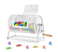 VEVOR Tambor de Rifa 295 x 167 mm, Tómbola de Lotería, Capacidad de 2500 Boletos o 100 Bolas, Canasta Giratoria para Lotería, Estructura Triangular, para Juego de Bingo Fiesta Eventos, Color Blanco