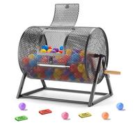 VEVOR Tambor de Rifa, 410 x 302 mm, Tómbola de Lotería, 5000 Boletos o 200 Bolas, Tambor Giratorio de Sorteo, Estructura Triangular, Base Reforzada, para Fiestas Eventos Juego de Bingo, Color Negro