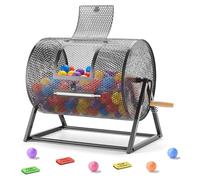 VEVOR Tambor de Rifa, 410 x 302 mm, Tómbola de Lotería, 5000 Boletos o 200 Bolas, Tambor Giratorio de Sorteo, Estructura Triangular, Base Reforzada, para Fiestas Eventos Juego de Bingo, Color Negro