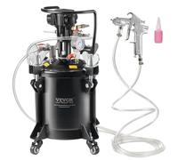 VEVOR Tanque a Presión para Pintura en Aerosol de Agitación Automática de 10 L Presión Ajustable de 70 PSI, Tanque de Pintura a Presión con Pistola Rociadora y Mangueras para la Decoración del Hogar