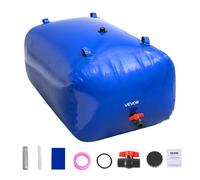 VEVOR Tanque de Agua Blanda, Depósito de Agua Flexible Plegable de PVC 1000D, Bolsa Flexible Portátil de Gran Capacidad de 400 L para Riego de Jardines, Camping y Prevención de Incendios, Azul