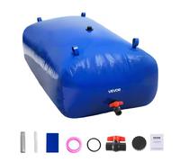 VEVOR Tanque de Agua Blanda, Depósito de Agua Flexible Plegable de PVC 1000D, Bolsa Flexible Portátil de Gran Capacidad de 540 L para Riego de Jardines, Camping y Prevención de Incendios, Azul