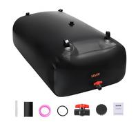 VEVOR Tanque de Agua Blanda, Depósito de Agua Flexible Plegable de PVC 1000D, Bolsa Flexible Portátil de Gran Capacidad de 540 L para Riego de Jardines, Camping y Prevención de Incendios, Negro