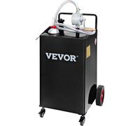 VEVOR Tanque de combustible Bomba manual de 4 ruedas de 35 galones, Negro