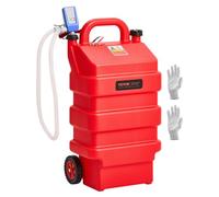 VEVOR Tanque de Combustible de 60,56 L con Bomba de Transferencia de Combustible Eléctrica de 2,5 GPM, Manguera de 1,2 m, Boquilla con Sensor de Parada Automática, para Gasolina y Diésel, Rojo
