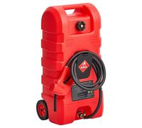 VEVOR Tanque de Combustible Portátil con Modos de Bomba Manual y por Gravedad, Manguera de Suministro de 10 pies, Contenedor de Tanque de Combustible con Ruedas para Lanchas para Gasolina y Diésel