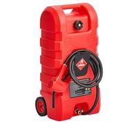 VEVOR Tanque de Combustible Portátil con Modos de Bomba Manual y por Gravedad, Manguera de Suministro de 10 pies, Contenedor de Tanque de Combustible con Ruedas para Lanchas para Gasolina y Diésel