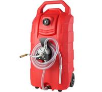 VEVOR Tanque de Combustible Portátil con Ruedas 60 L Bidón de Gasolina 7,8 L/min con Bomba Manual, Transferencia de Combustible para Gasolina, Diesel, Aceite, Máquina, Cortacésped, Coche, Tractor