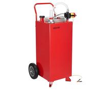 VEVOR Tanque de Combustible, Tanque Portátil 136,38 L Caudal Máximo de 32 L/min con Bomba Eléctrica, 2 Ruedas y 3 m Manguera Contenedor de Gasolina y Diésel para Autos, Cortacéspedes, Botes, Rojo
