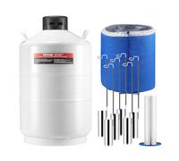 VEVOR Tanque de Nitrógeno Líquido Contenedor de Nitrógeno Líquido de Aleación de Aluminio de 20 L, Tanque LN2 con 6 Botes y Bolsa de Transporte con Correas para Conservación de Semen, Científico
