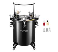 VEVOR Tanque de Presión Capacidad de 40 litros, con 3 Conectores Rápidos UE/AU/EE. UU. para Aficionados al Bricolaje Artistas de Estudio Creadores, con 4 Ruedas, hasta 0,55 MPa, 450 x 450 x 740 mm