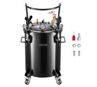 VEVOR Tanque de Presión para Pintura en Aerosol, 30 L, con 2 Conectores UE/AU para Estudios Creativos y Aficionados al Bricolaje, con Acoplamientos Rápidos y 4 Ruedas, 390 x 340 x 630 mm, Negro
