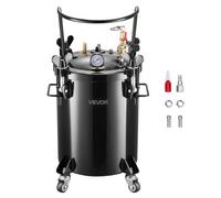 VEVOR Tanque de Presión para Pintura en Aerosol, 30 L, con 2 Conectores UE/AU para Estudios Creativos y Aficionados al Bricolaje, con Acoplamientos Rápidos y 4 Ruedas, 390 x 340 x 630 mm, Negro