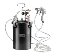 Tanque de presión para pintura en aerosol VEVOR de 15 l/3,75 galones, mangueras para pistola rociadora, manómetro