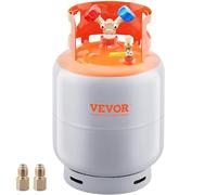 VEVOR Tanque de Recuperación de Refrigerante Capacidad de 50 libras Tanque Cilíndrico Portátil 400PSI con Válvula Y para Líquido Vapor Recipiente de Recuperación de Alto Sellado para R22/R134A/R410A