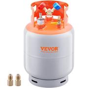 VEVOR Tanque de recuperación de refrigerante con interruptor flotante, tanque de recuperación de CA de 13,6 kg de capacidad con adaptador de ¼ a ½, tanque de recuperación HVAC reutilizable