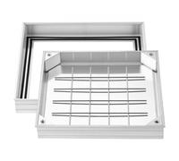 VEVOR Tapa de Alcantarilla Empotrada con Marco de Aleación de Aluminio, Tapa de Cisterna Cuadrada 40 x 40 cm, Cubierta de Inspección de Canal de Drenaje Integrada para Pavimentos, Jardines, Patios