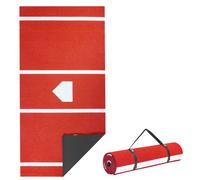 VEVOR Tapete de Bateo para Béisbol 300 x 116 cm Tapete de Lanzamiento de Sóftbol, Césped Sintético PP, Base de EVA, Alfombrilla de Entrenamiento de Béisbol para Interiores y Exteriores, Rojo