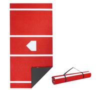 VEVOR Tapete de Bateo para Béisbol 366 x 183 cm Tapete de Lanzamiento de Sóftbol, Césped Sintético PP, Base de EVA, Alfombrilla de Entrenamiento de Béisbol para Interiores y Exteriores, Rojo