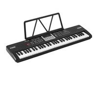 VEVOR Teclado de Piano Eléctrico Portátil de 61 Teclas Semipesadas, Negro | Para Principiantes, 100 Tonos y Ritmos, Sonido Estéreo Nítido, con Conector para Auriculares, USB/MIDI, Atril para Partituras