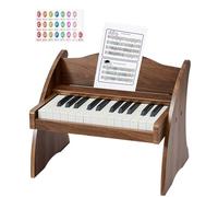 VEVOR Teclado de Piano Infantil 25 Teclas de Madera, Piano Electrónico para Niños 3-10 Años, USB-C o Pilas, Volumen Ajustable, con Hojas de Práctica y Pegatinas de Notas, para Casa Aula Viaje Familiar