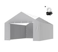 VEVOR Tela de Repuesto para Toldo de Cochera 6,1 x 4 m Lona de Garaje para Pared Lateral Impermeable con Protección UV Elásticos de Bola Fácil Instalación, Gris (Parte Superior y Marco No Incluidos)